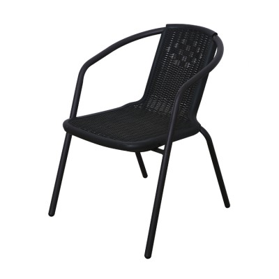 Antique style injection HDPE plastic coffee comfortable rattan armchair for stalls