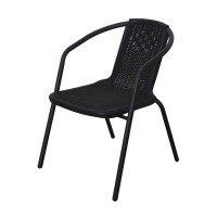 Antique style injection HDPE plastic coffee comfortable rattan armchair for stalls