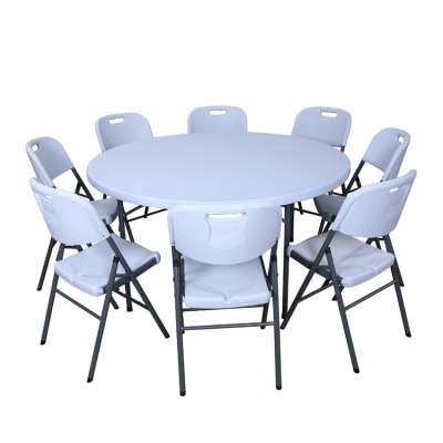 6ft round dining table and chair for 10 persons