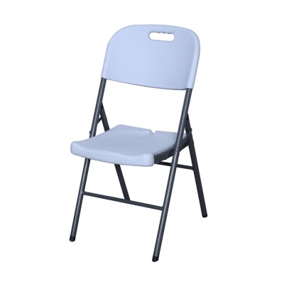 Lightweight white outdoor portable plastic folding picnic dining chair for events